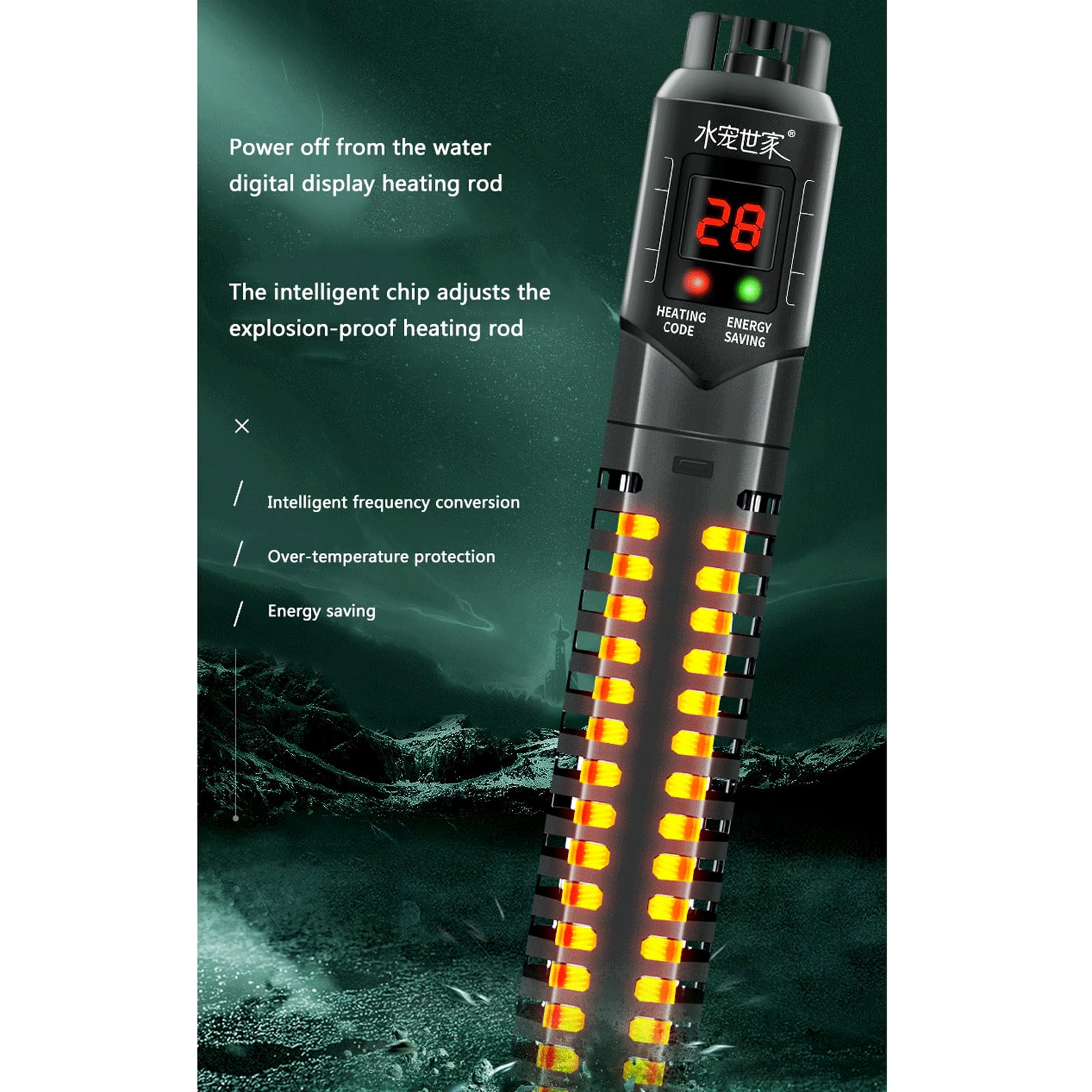 Calentador Acuario Acuario Calentador Varilla Automática Inteligente Ahorro De Temperatura Constante Potencia Calentador,500W