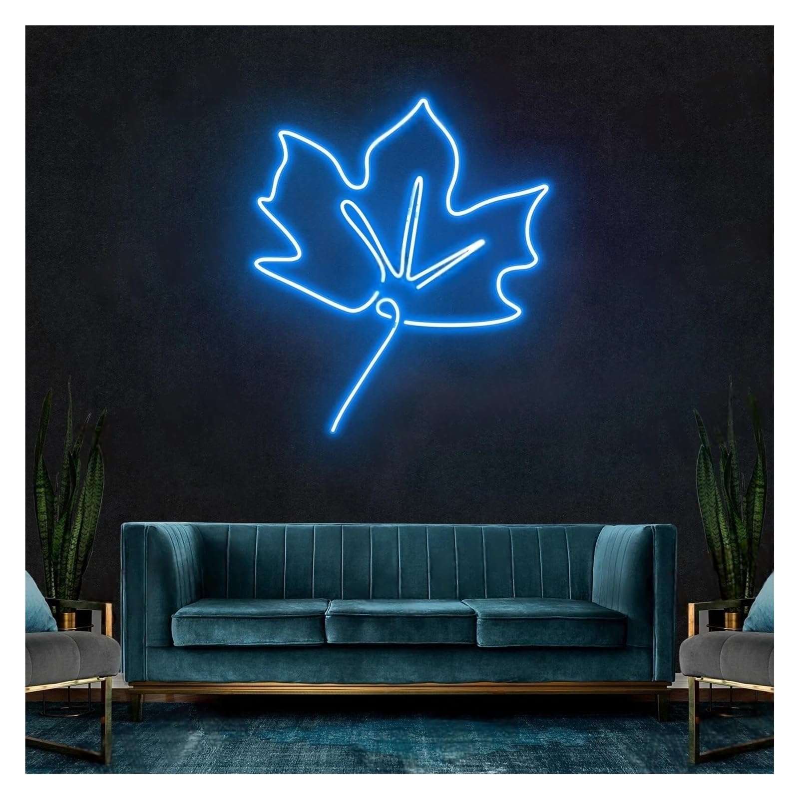 LEMST Signs Lamp Maple Leaf Neon Signs USB Powered Adjustable Brightness Leaf Neon Lights, Suitable for Wall Hanging Decor Commercial Signs(A,50cm)