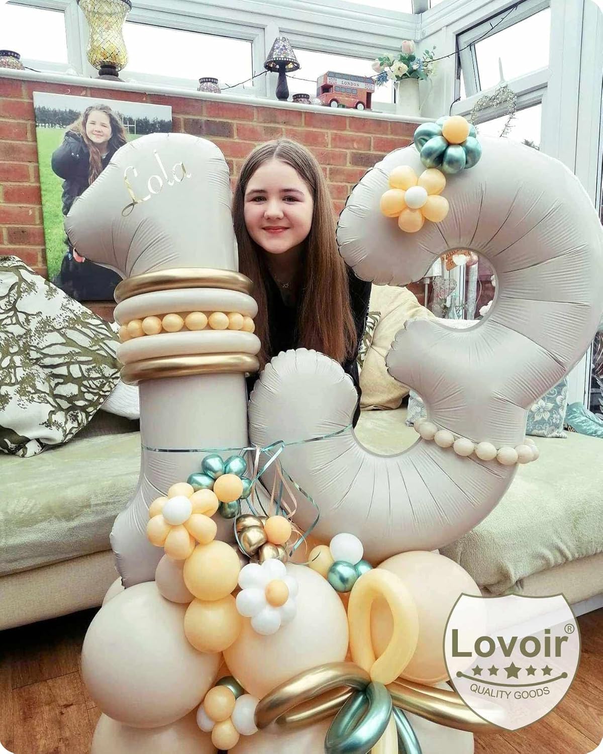 40 Inch Cream Sand White Number 1 Balloon Large Size Jumbo Digit Mylar Foil Helium Balloons for Birthday Party Celebration Decorations Graduation Anniversary Baby Shower Photo Shoot - Image 4