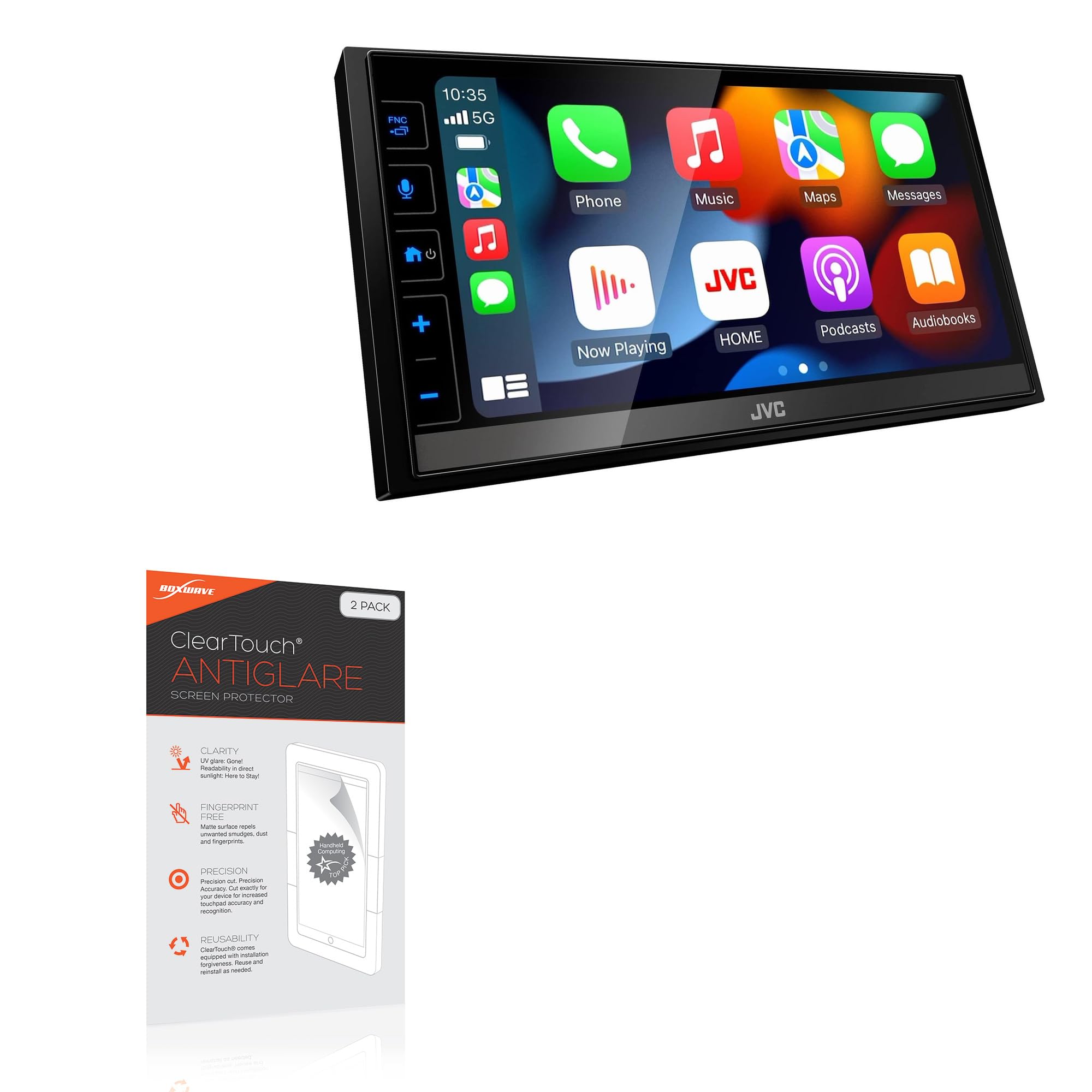 BoxWave Screen Protector Compatible with JVC KW-M785BW (6.8 in) - ClearTouch Anti-Glare (2-Pack), Anti-Fingerprint Matte Film Skin