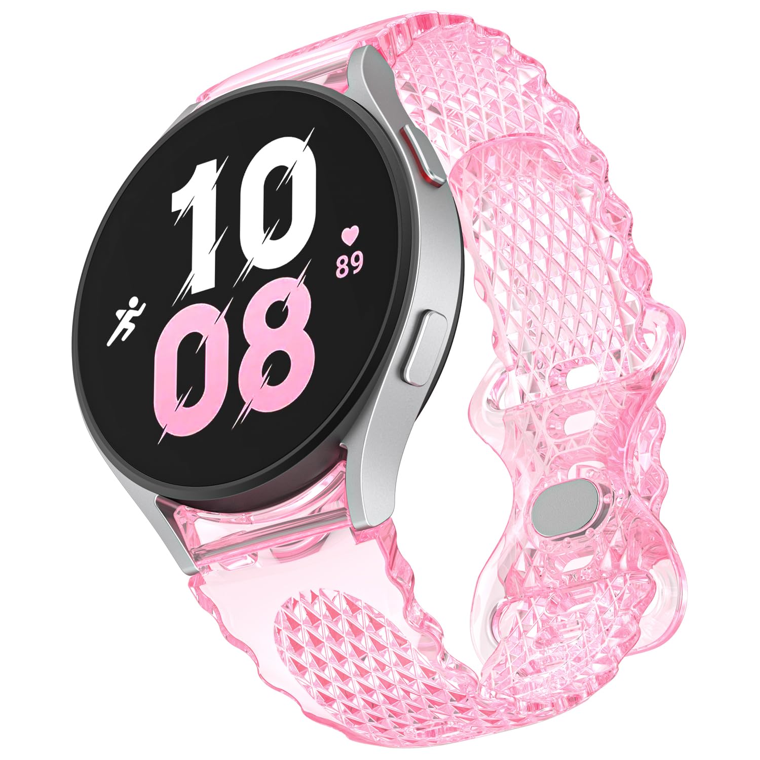 Band Compatible with Samsung Galaxy Watch 5/4 Bands 40mm 44mm,No Gap Transparent Hard TPU Strap Replacement Compatible for Samsung Watch 5/4 Bands/Galaxy Active 2 Band