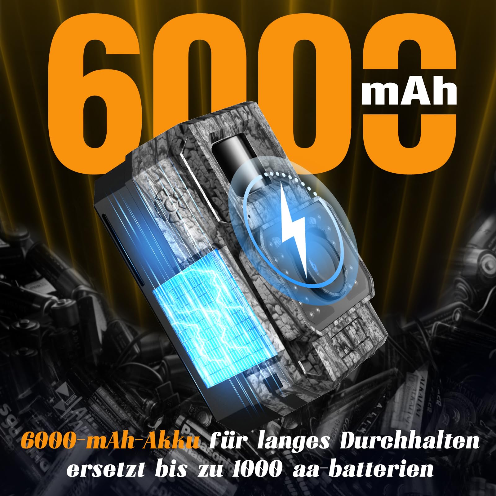 MAXDONE Wildkamera 4K 64MP WLAN Bluetooth Bewegungsmelder Nachtsicht 6000mAh Akku 0,1s Auslösezeit IP66