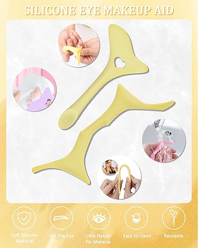 Miniatura 2 de Delineador de ojos de silicona para moldear cejas, juego de plantillas de delineador de ojos 5 en 1, ayuda para plantillas de cejas 6 en 1,