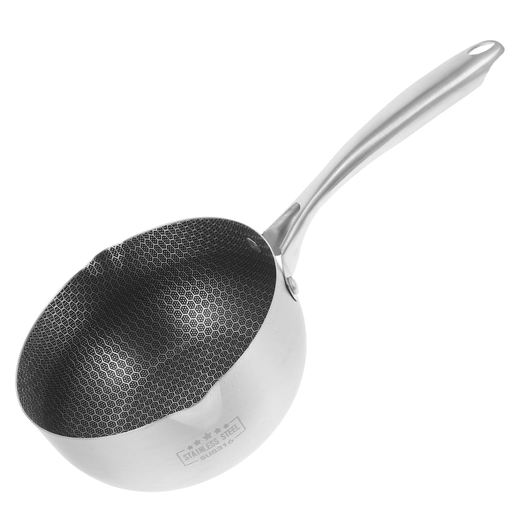 SOIMISS Sartén de Acero Inoxidable Superficie Antiadherente en Panal 20 Cm, Compatible Inducción, Cocina Diaria para Familias Pequeñas, Sartén Multifuncional sin Tapa