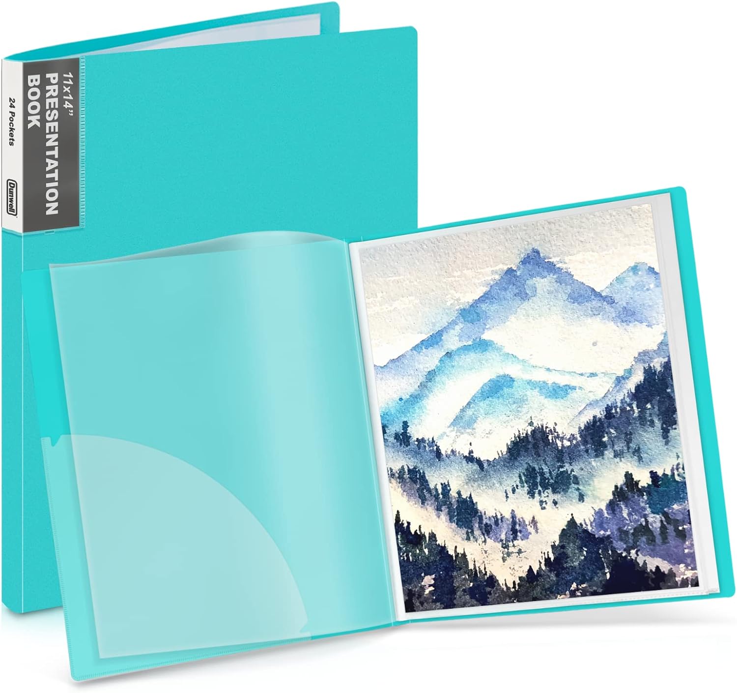 Dunwell 11x14 Portfolio Binder Folder (Aqua, Vertical
