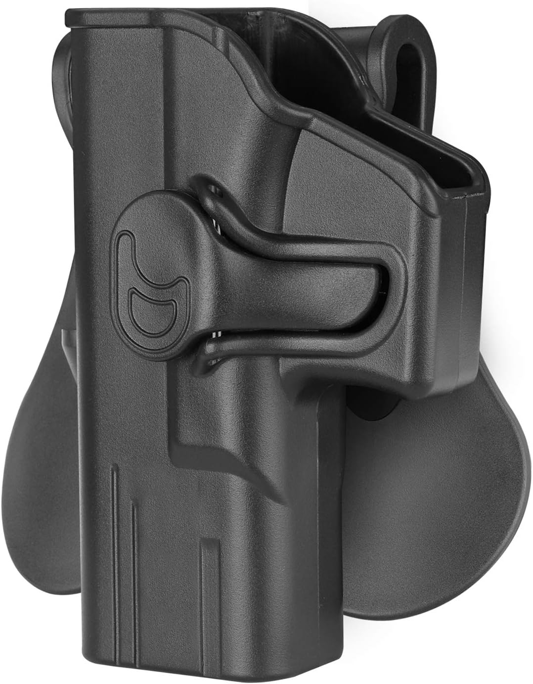 Left Handed OWB Paddle Tactical G19 Gun Holster for Glock 19, Glock 23, Glock 32, Glock 45, Glock 19X, 360° Adjustable, Quick Trigger Release, Open Carry