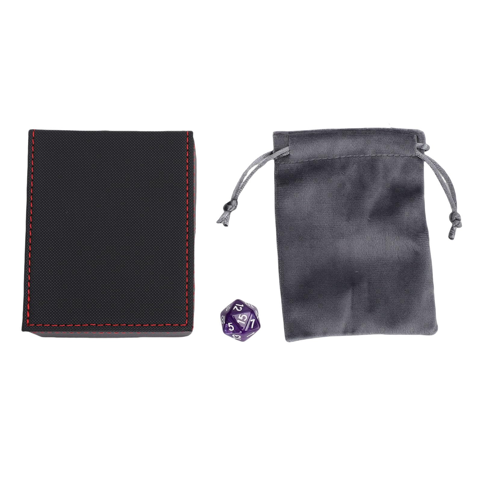 Greensen Torre de Dados de Cuero PU, Diseño Plegable Magnético con Forro de Terciopelo y Textura Antideslizante, para Juegos de Mesa de Dungeons and Dragons RPG (Negro Rojo)