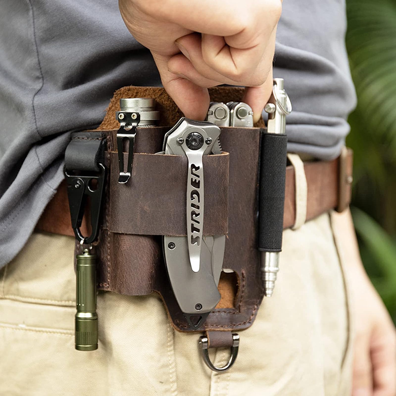Multitool Sheath Leather Belt Pouch Multitool Sheath Belt Organizer for Multitool Flashlight