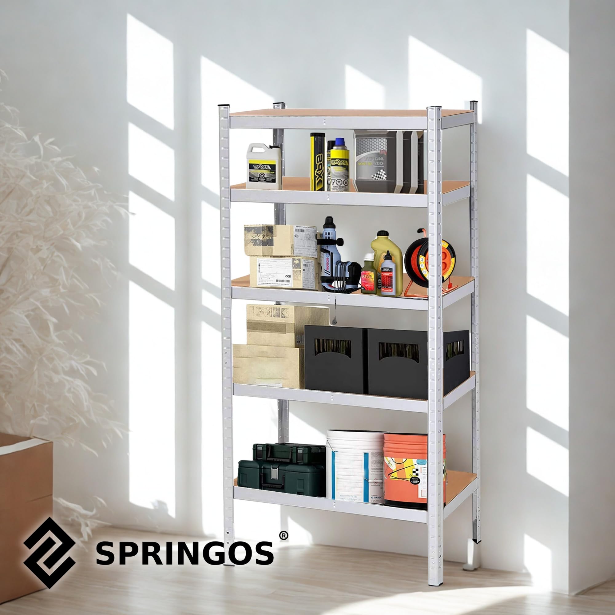 SPRINGOS Scaffale in metallo per cantina, 30 x 75 x 150 cm