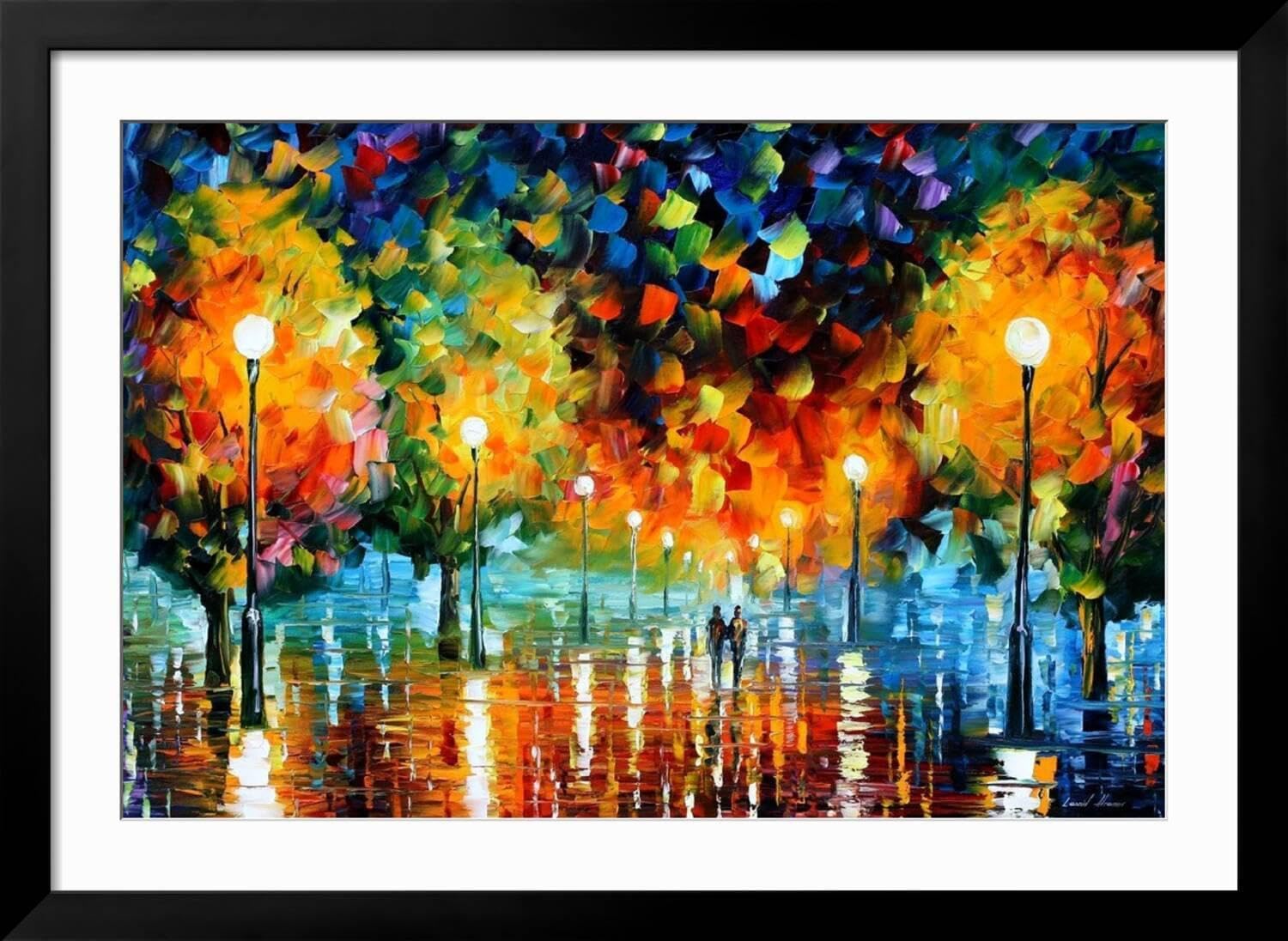 ART.COM Wall Art Print Storm Of Happiness on Black Frame by Leonid Afremov, 44" x 32" Framed 36"L x 24"W Black Frame
