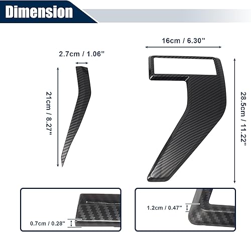 Miniatura 6 de X AUTOHAUX Juego de adornos de emblema para guardabarros de ventilación lateral, estilo fibra de carbono, para Ford F150 2021-2022, accesorios de