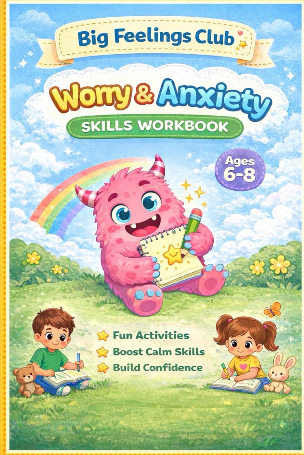 Big Feelings Club: Worry & Anxiety Skills Workbook: Fun and Gentle Activities to Help Kids Feel Safe, Brave, and Calm (Ages 6–8)