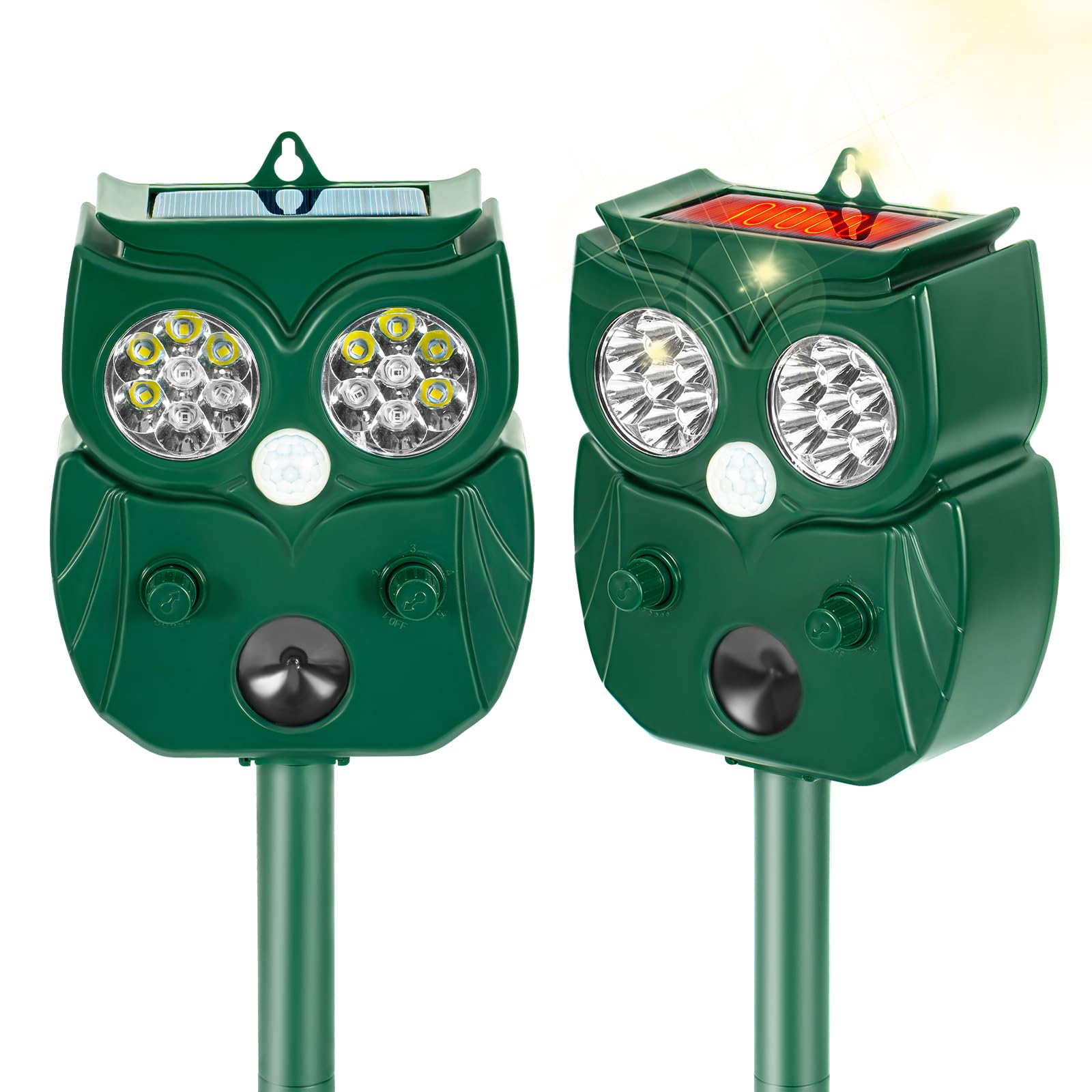 Photo 1 of Solar Ultrasonic Animal Repellent Outdoor, 2Pack Waterproof Deer Repellent Devices with RIP Motion Sensor LED Flashing Lights, Cat, Raccoons, Skunks, Rabbits Deer Deterrent Outdoor
