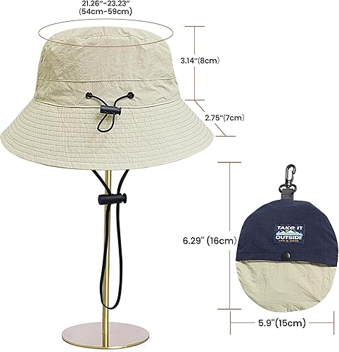 Miniatura 3 de Sombrero de pescador impermeable para mujeres y hombres, sombrero de lluvia plegable de ala ancha, sombrero de sol Boonie al aire libre UPF 50+