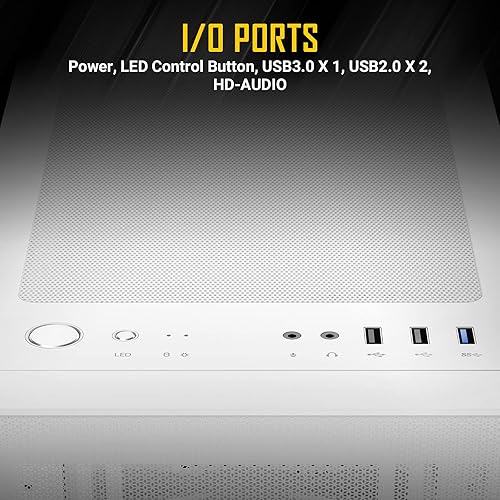 Miniatura 9 de Antec NX410 ATX Mid-Tower Case, panel lateral de vidrio templado, vista lateral completa, preinstalado 0.079 x 5.512 in en la parte delantera y 1