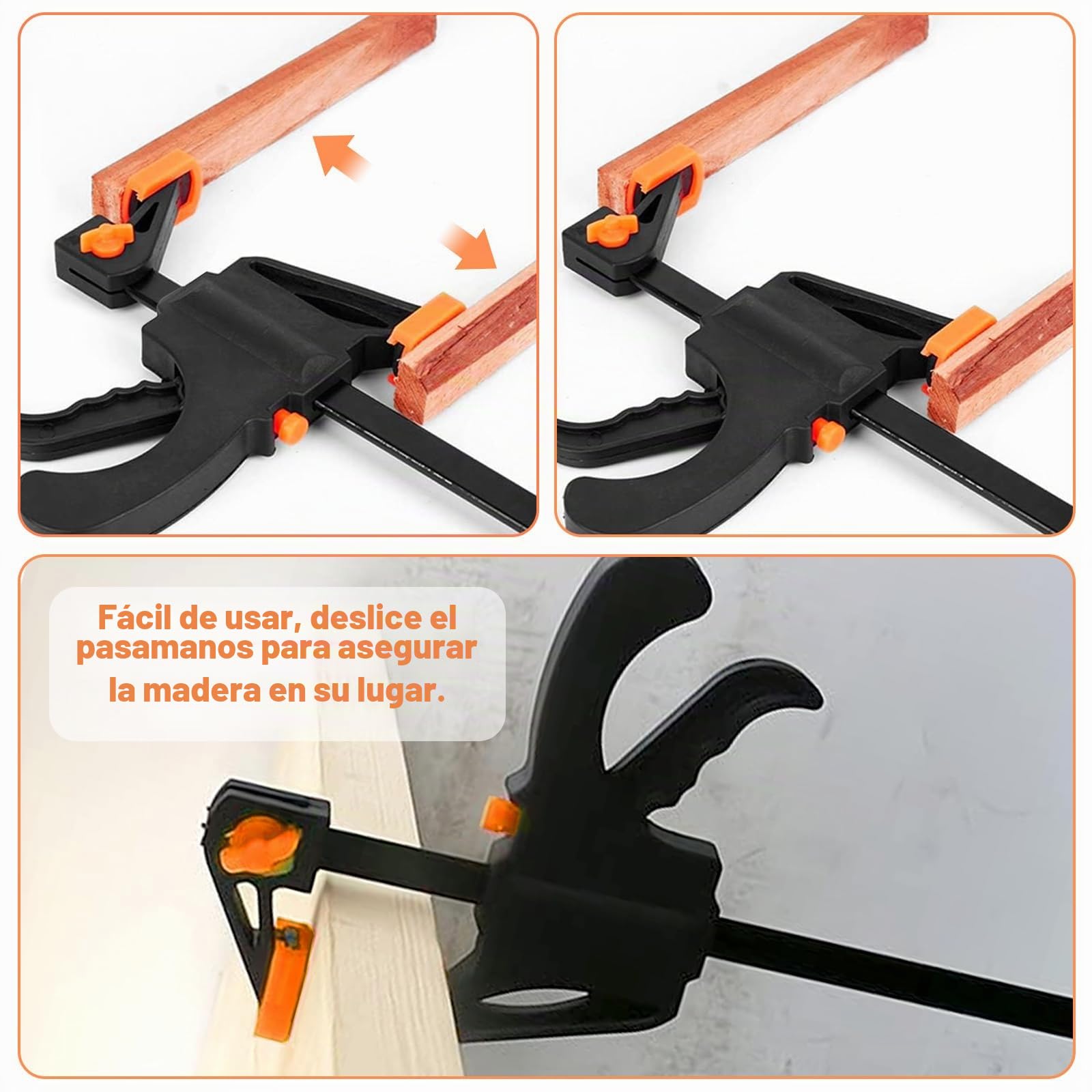 Juego de 12 abrazaderas de tornillo con envergadura de 110 x 195 mm, abrazadera de tornillo de 4 pulgadas para una fijación precisa, trabajo de carpintería, fijación precisa de piezas de
