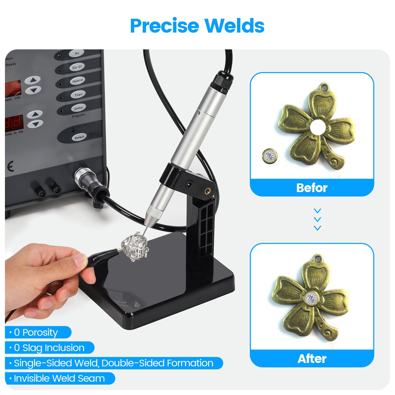 Permanent Jewelry Automatic Spot Welder Starter Kit,110v Pulse Argon Arc Welding Machine for Precise, Durable Welds on Intricate Frameworks/DIY or Repair of Gold and Other Metal Jewelry