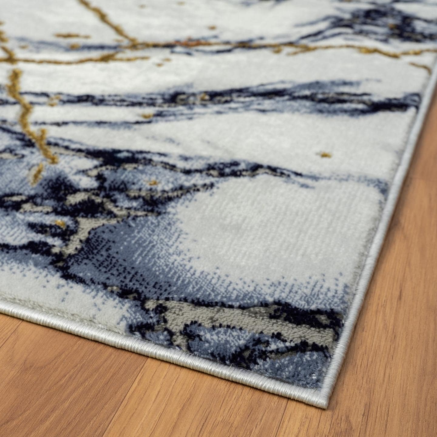 LUXE WEAVERS Marble Abstract Blue 5x7 Area Rug