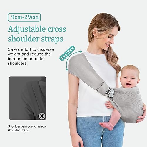 Miniatura 2 de Portabebés ergonómico, acogedor y ligero para 0-36 meses, fácil de poner, ideal para padres manos libres, ligero y apto para viajes, portabebés