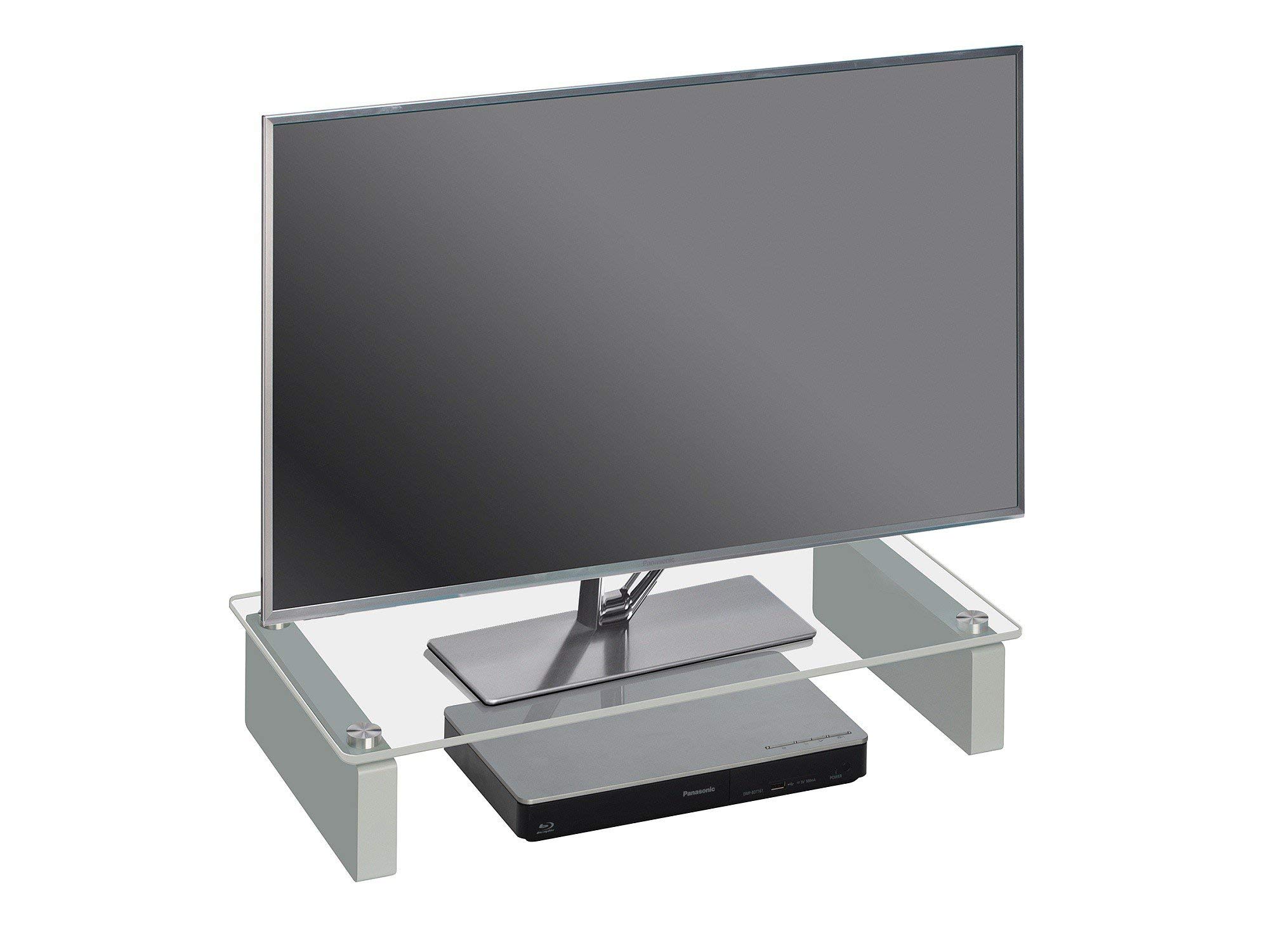MAJA Möbel Media - Tavola TV in vetro trasparente, 60 x 27,60 x 12,20 cm