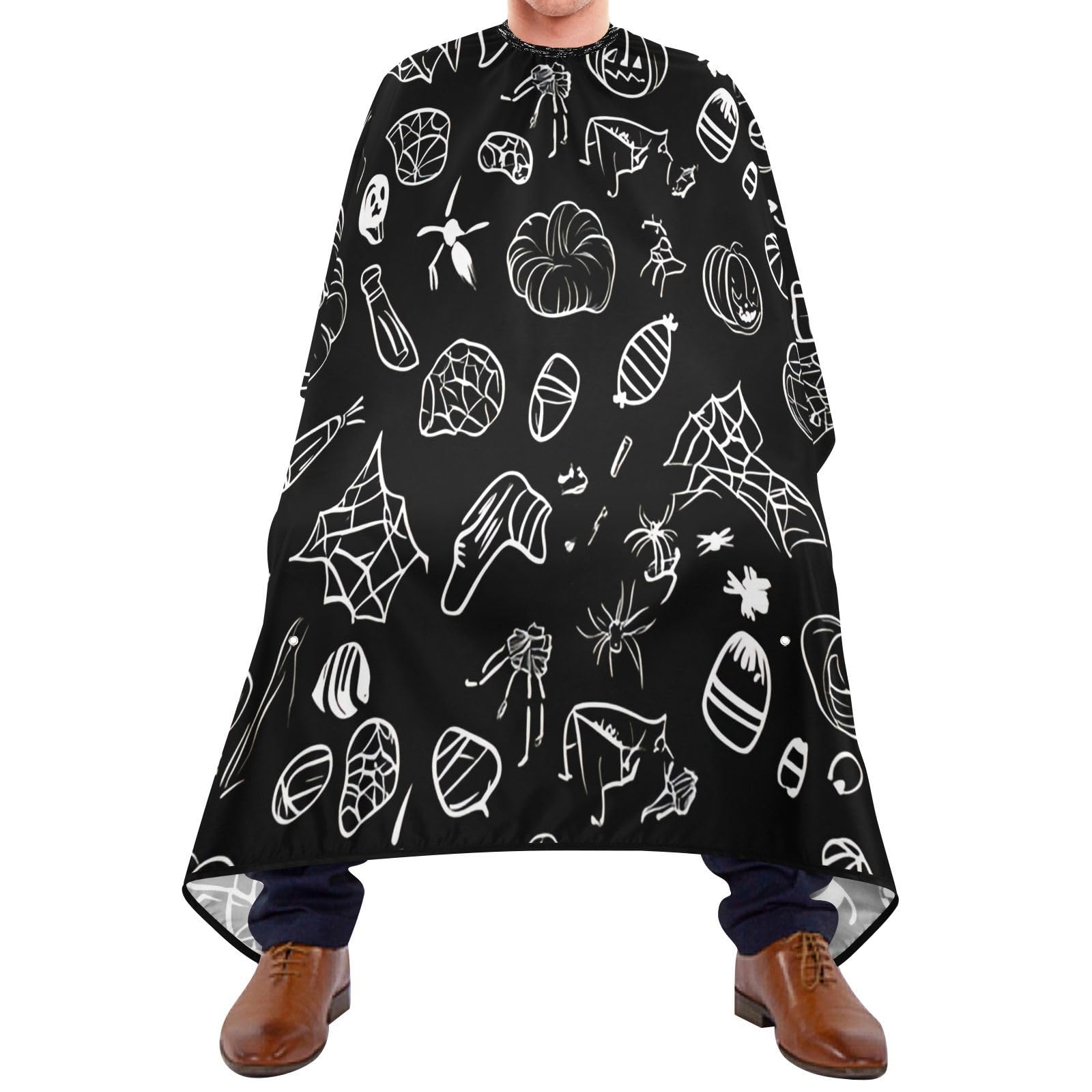 BOESI Halloween Element Graffiti Barber Shawl, Waterproof Haircut Shawl, Haircut Salon Apron, Shaving Bib, 55 x 65 inches