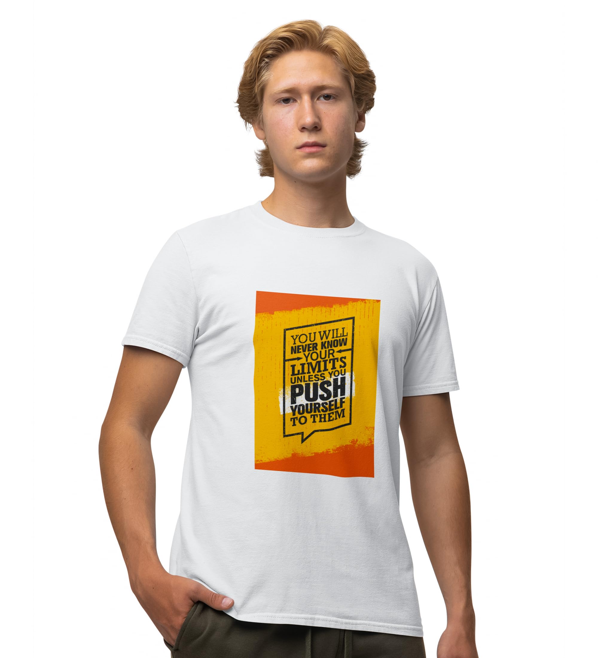 EPARISEVA NYC College 26 White Round Neck Cotton Half Sleeved Men's T-Shirt with Printed Graphics