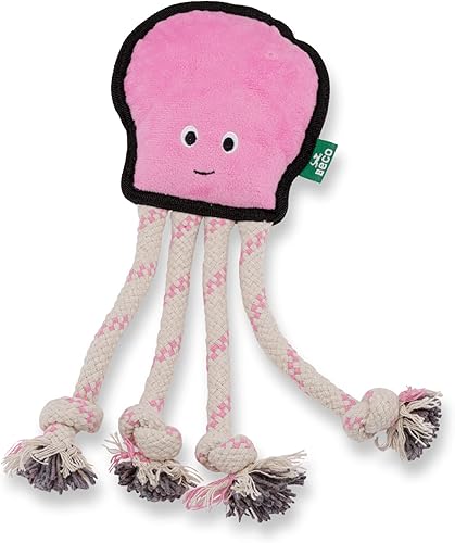 Miniatura 1 de Beco Happy Octopus - Juguete para perros, masticar, buscar, chirritar y tirar, doble material, doble costura para mayor durabilidad, fabricado con