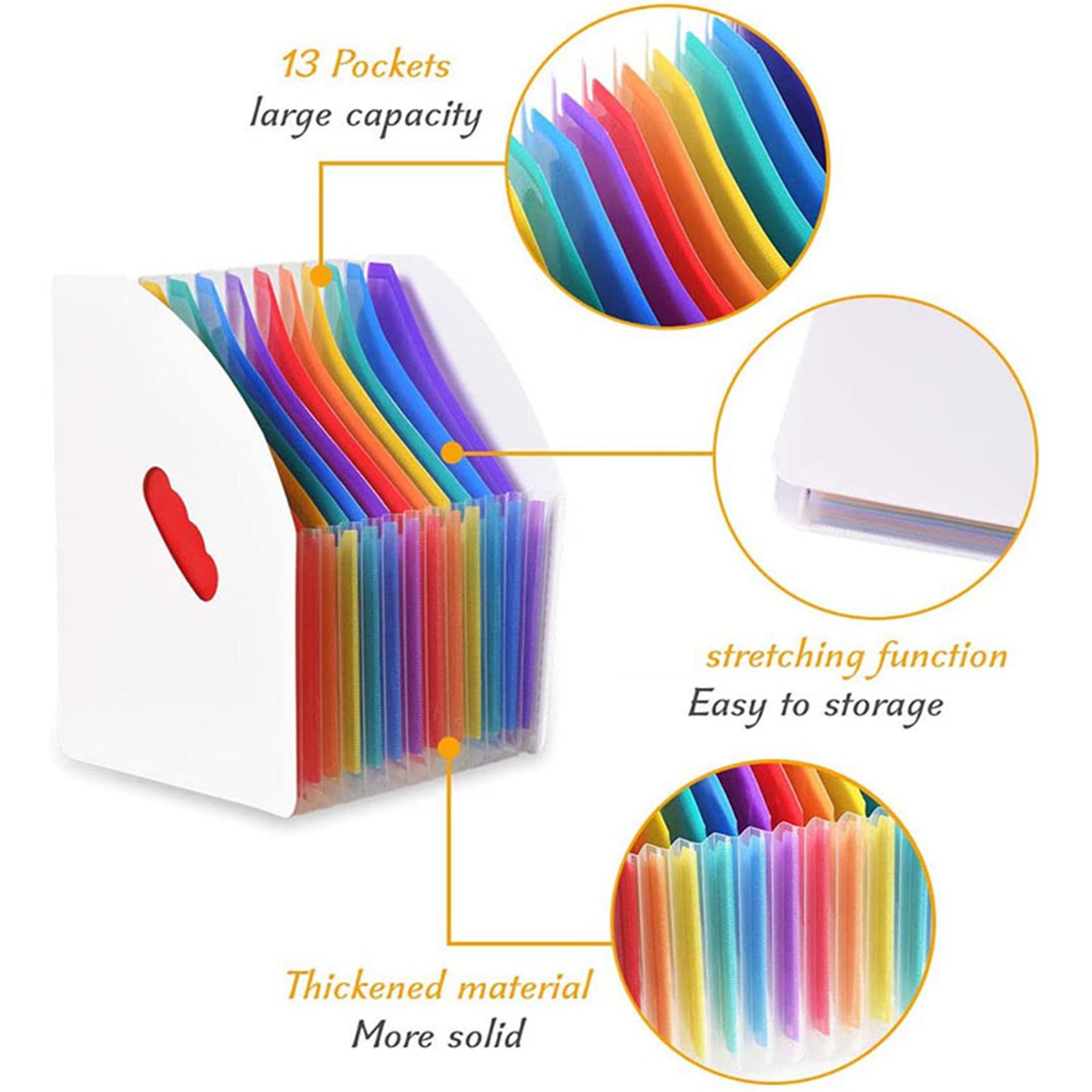5X Carpeta de Archivos Expandible Carpeta de Pie A4 Organizador Vertical de Archivos Revista Cesta Escritorio 13 Bolsillos Soporte de Archivos