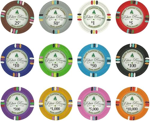 Miniatura 4 de Claysmith Gaming Bluff Canyon Poker Chip Heavyweight 13.5-gram Clay Composite  Pack of 50