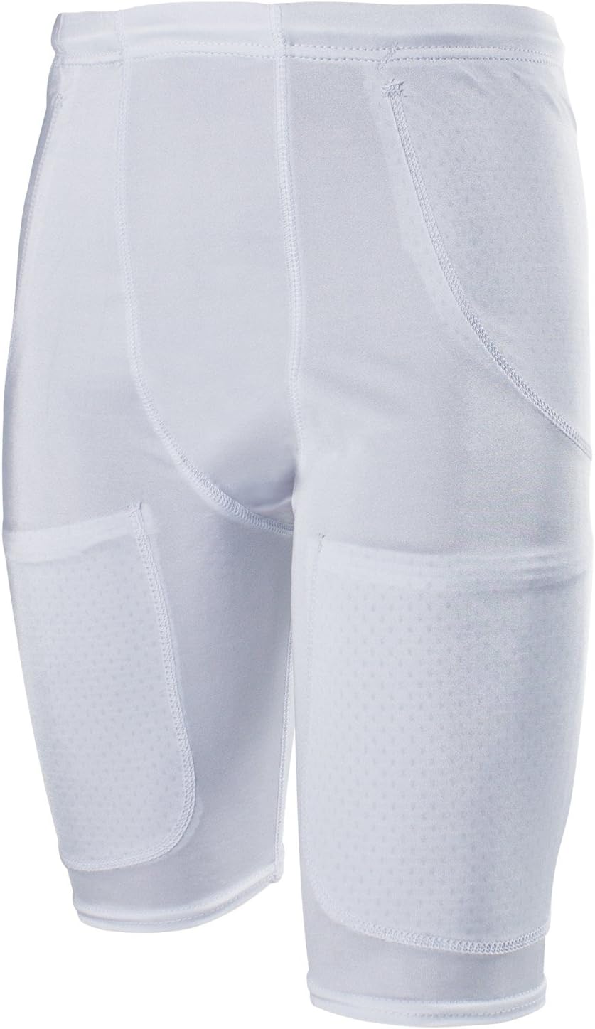 Cramer Classic 5-Pocket Football Girdle w/ Drawstring Waist, Football Pants, Minimum Compression Girdles with Hip, Thigh, and Tailbone Pockets for Pads, Adult and Youth Football Gear, White