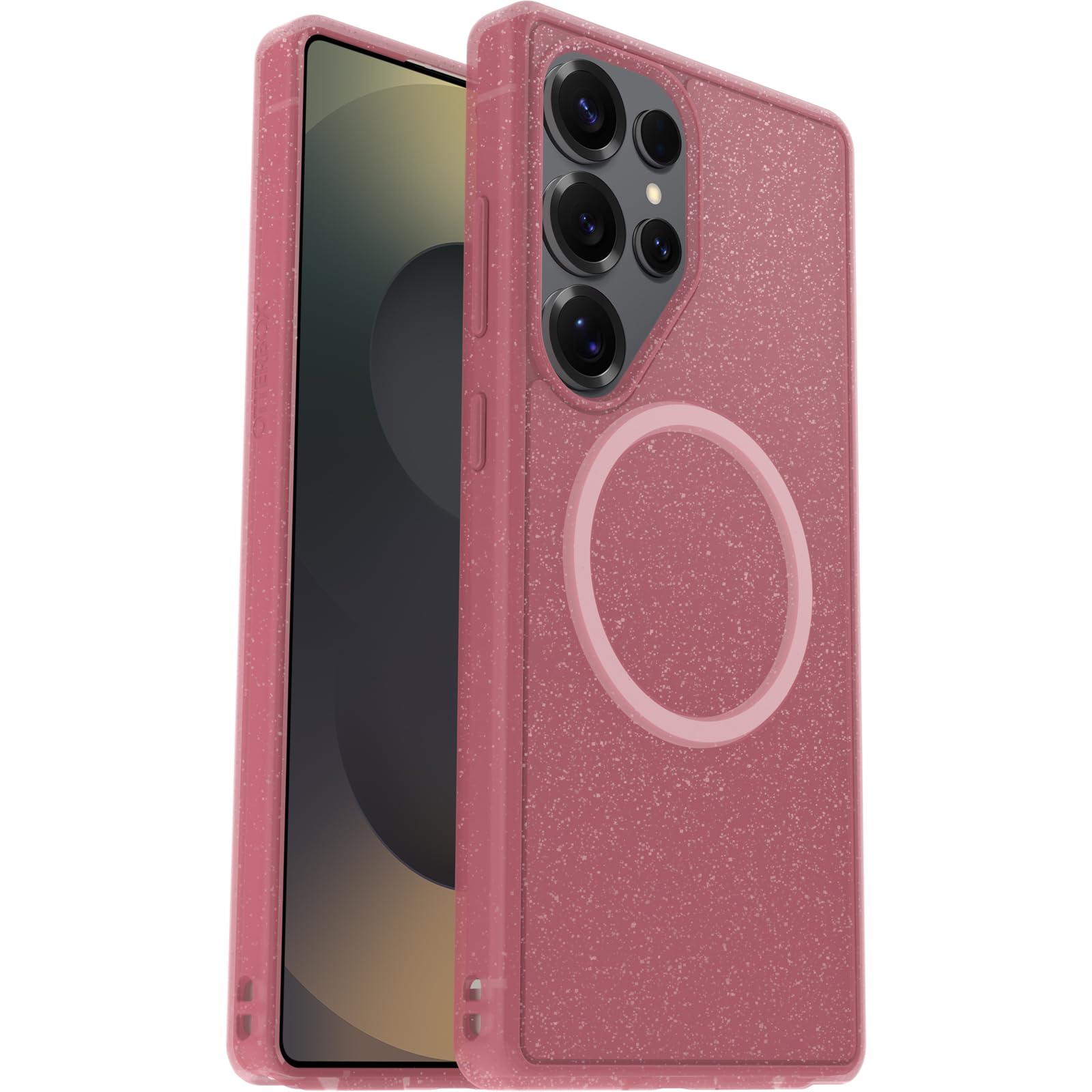 OtterBox Symmetry Series Clear Case with Magnets for Samsung Galaxy S25 Ultra, Shockproof, Drop proof, Protective Thin Case, 3x Tested to Military Standard, Pink