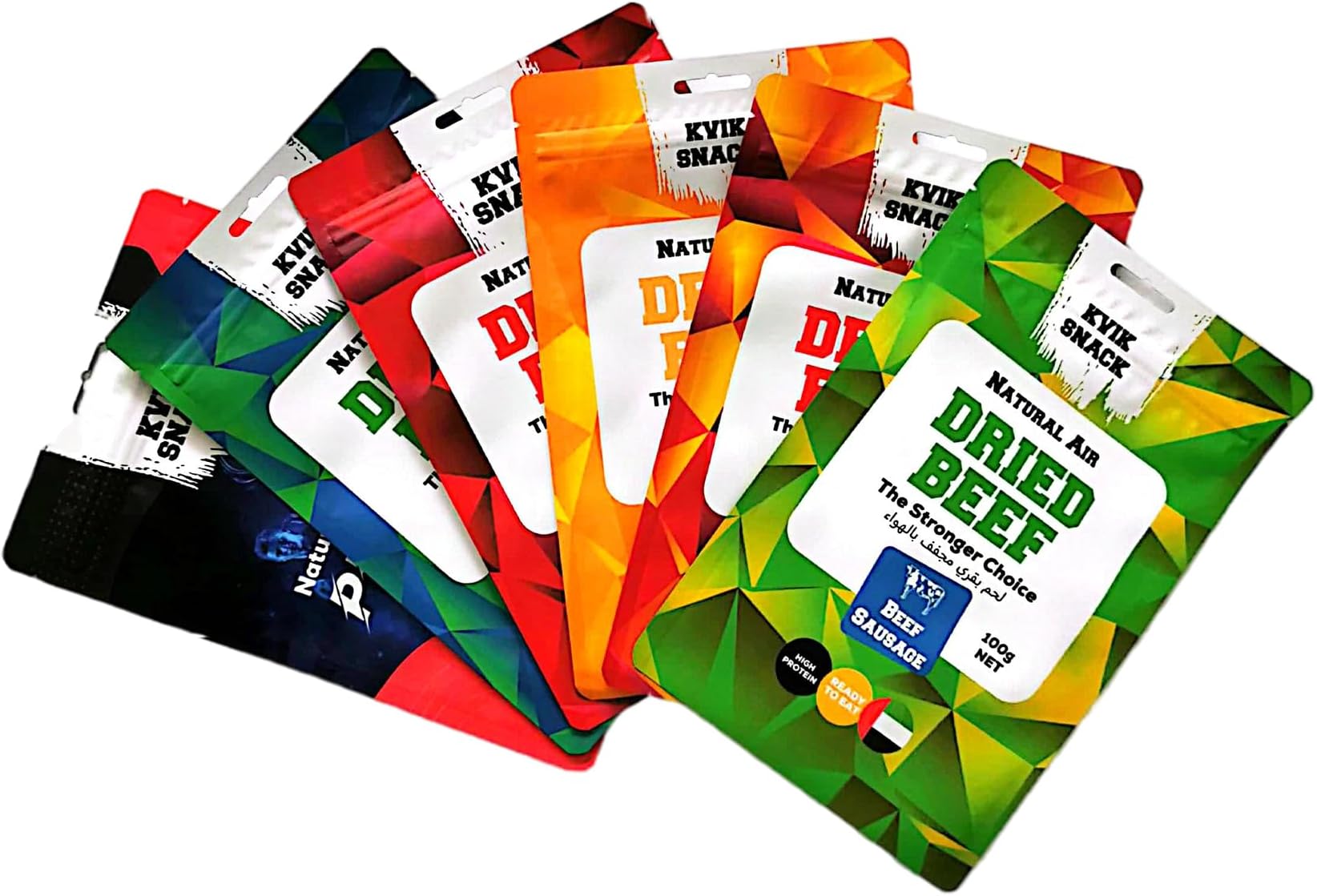 Kvik Snack – Biltong Variety Six Pack | 600g | Naturally Air Dried Halal Beef, High-Protein Snack