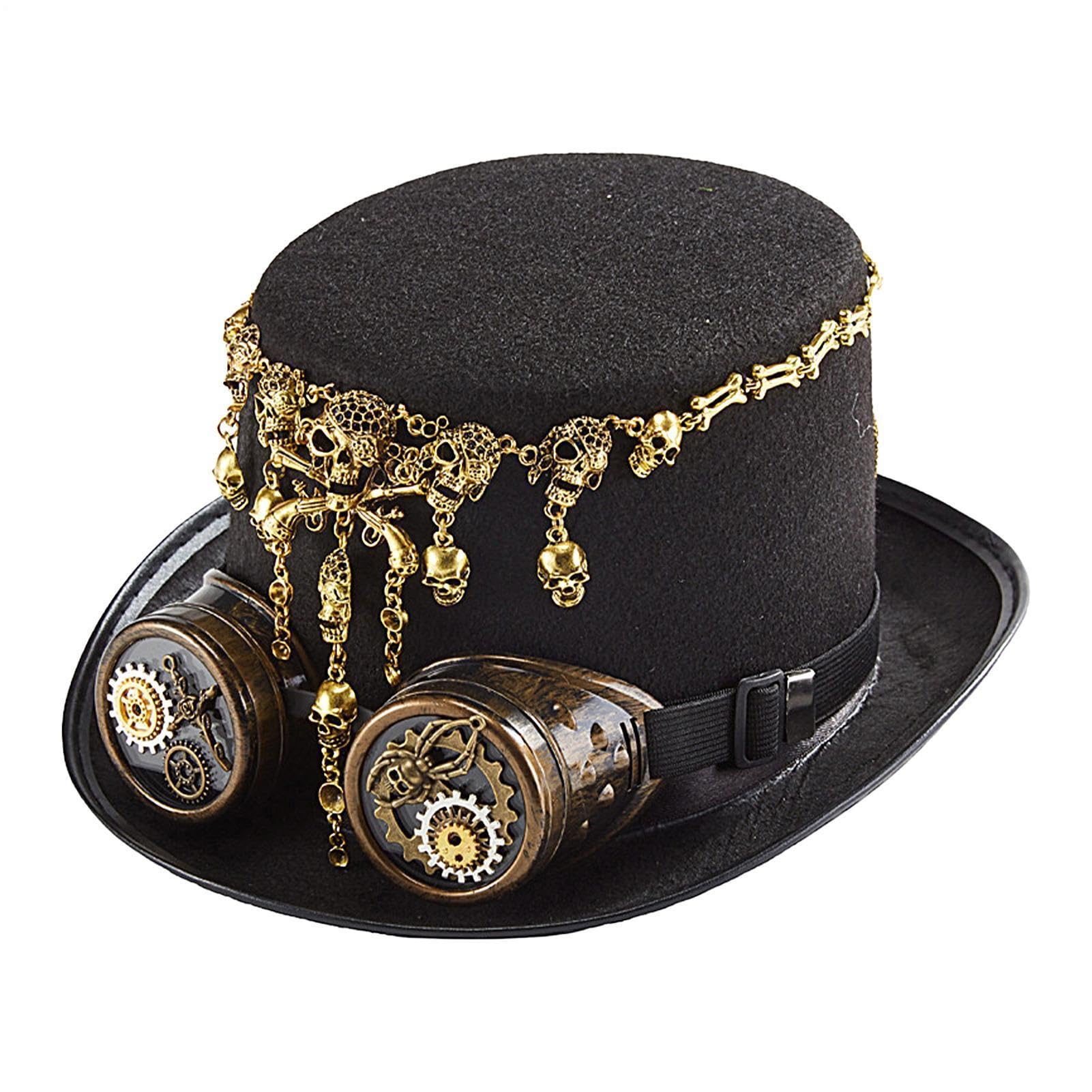 Generico Steampunk Cappello a Cilindro cosplay vintage con occhiali