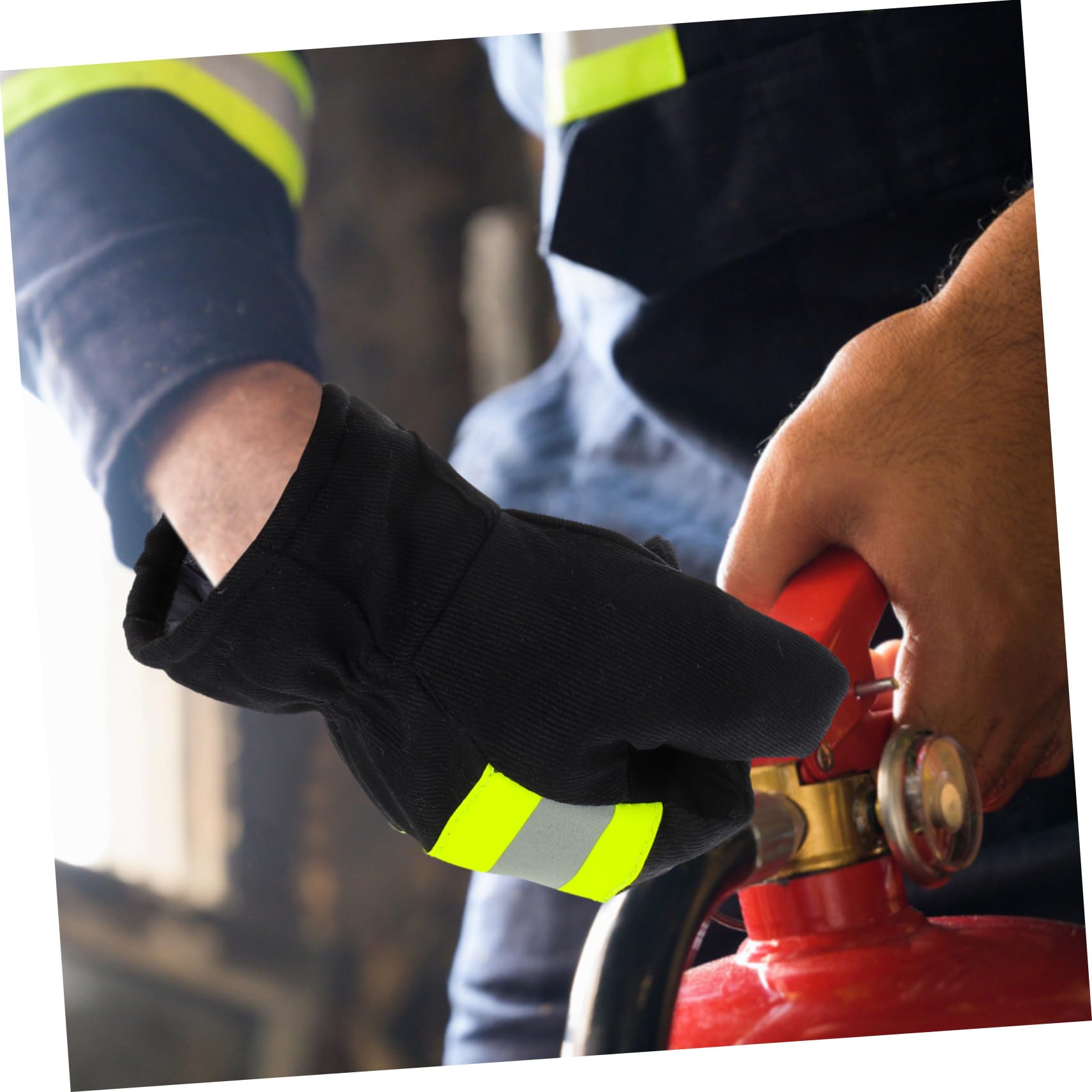 SOLUSTRE 2paare Feuerwehrhandschuhe Hitzebeständig Isolierend Für Feuerwehrleute Schutzkleidung