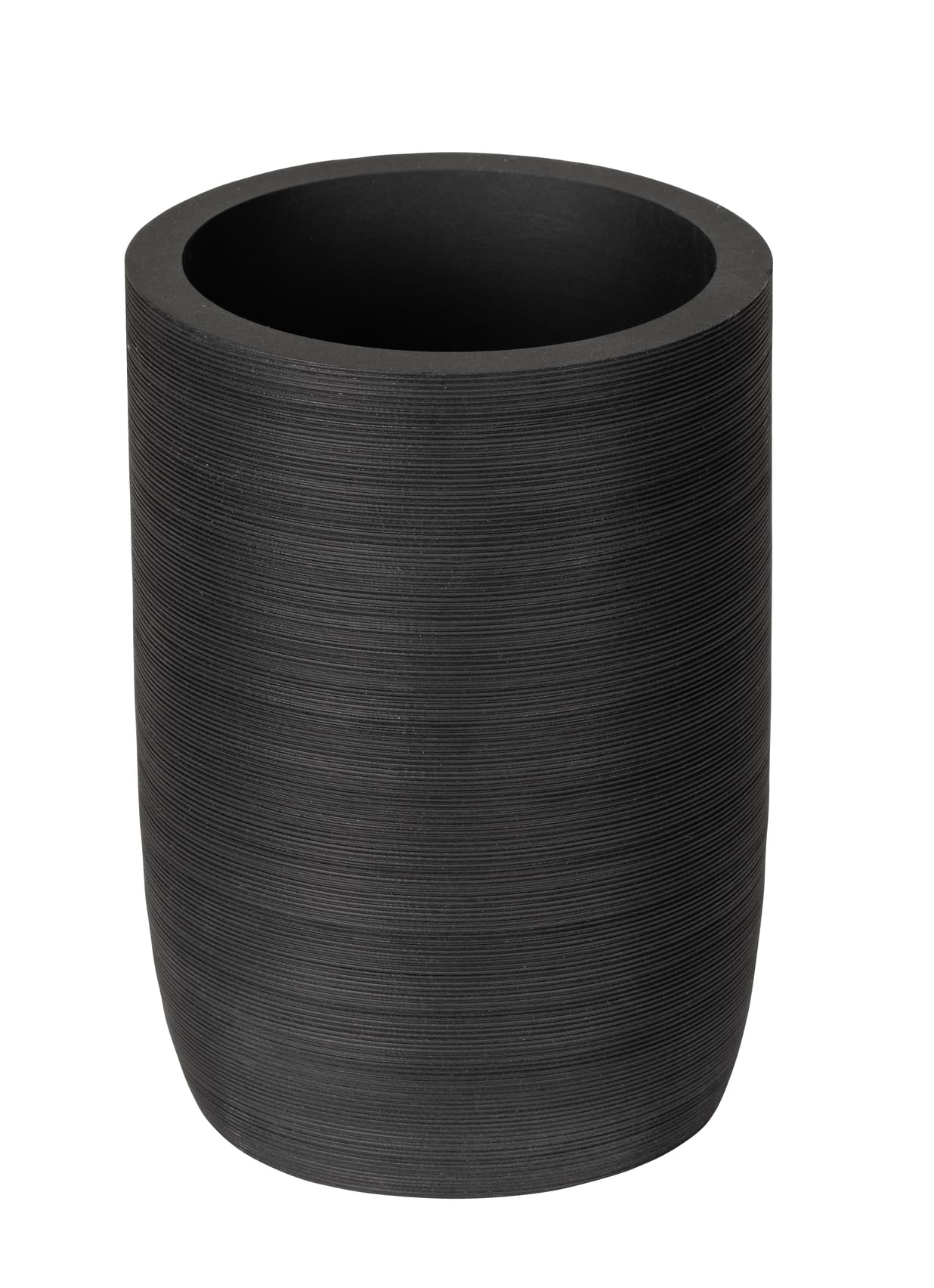 WENKO Altavalle elegancki uchwyt na szczoteczki do zębów z żywicy poliestrowej, wolnostojący, do dekoracji łazienki, Ø 8 cm, wysokość 10,5 cm, czarny