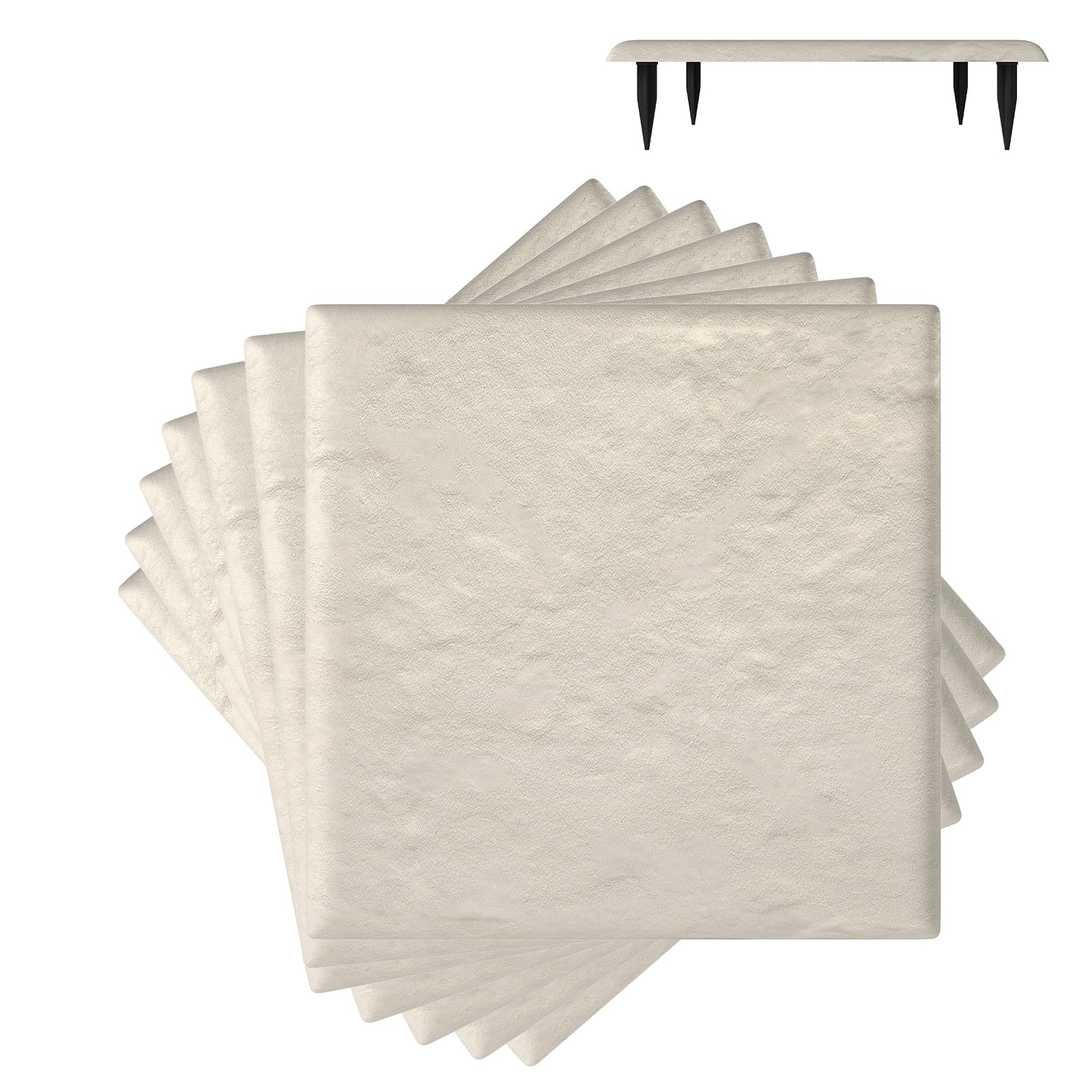 COSTWAY Set di 8 Pietre da Passo con Picchetti da Terra, Passerelle Decorative per Giardino, Pavimentazione Esterna Resistente a Tutte le Condizioni Meteorologiche per Prato e Giardino