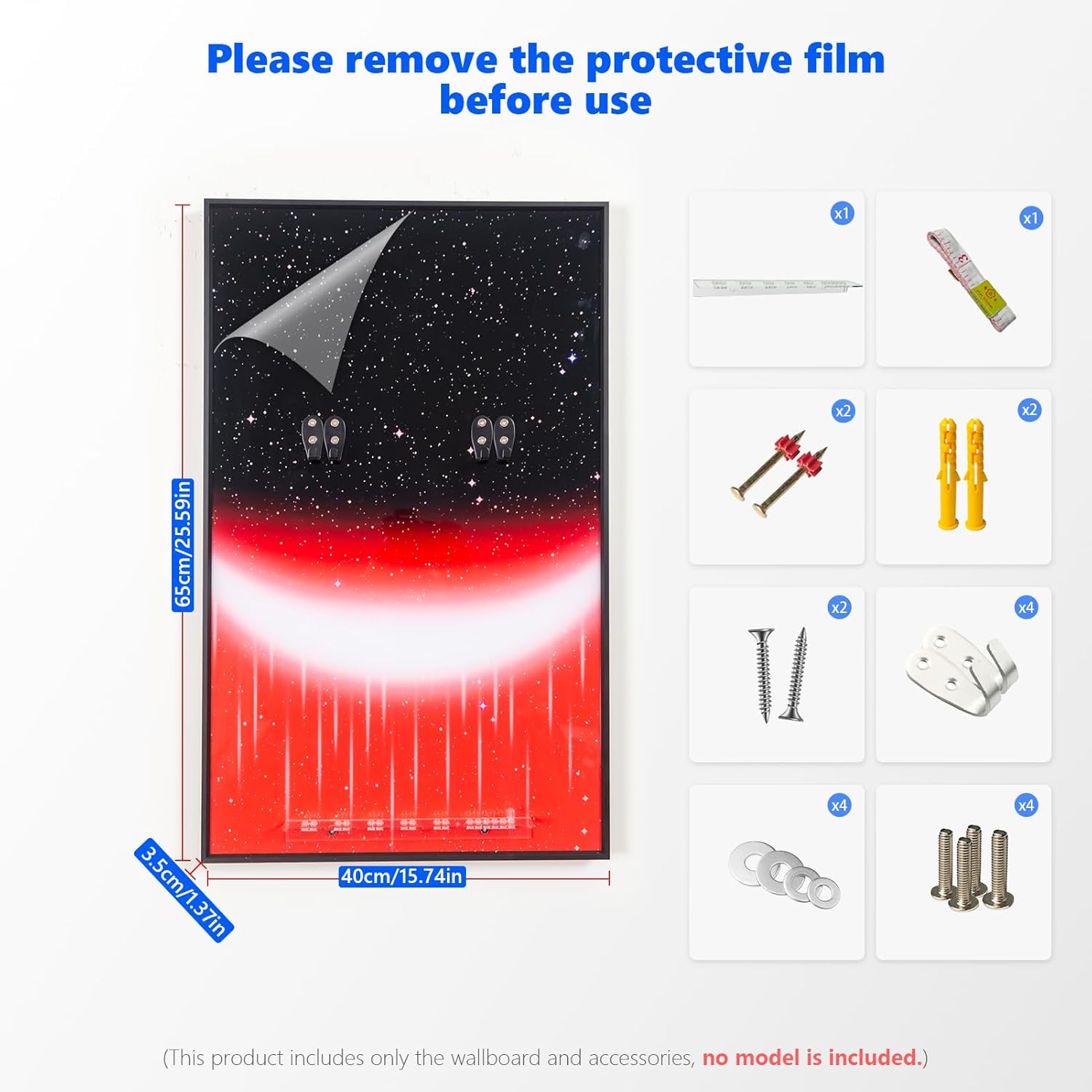 Display Wallboard Compatible with Lego Star Wars Millennium Falcon 75257 Building Set, Adult Collectible Wall Mount for Home & Office Décor, Space-Saving Display Accessory (No Model)