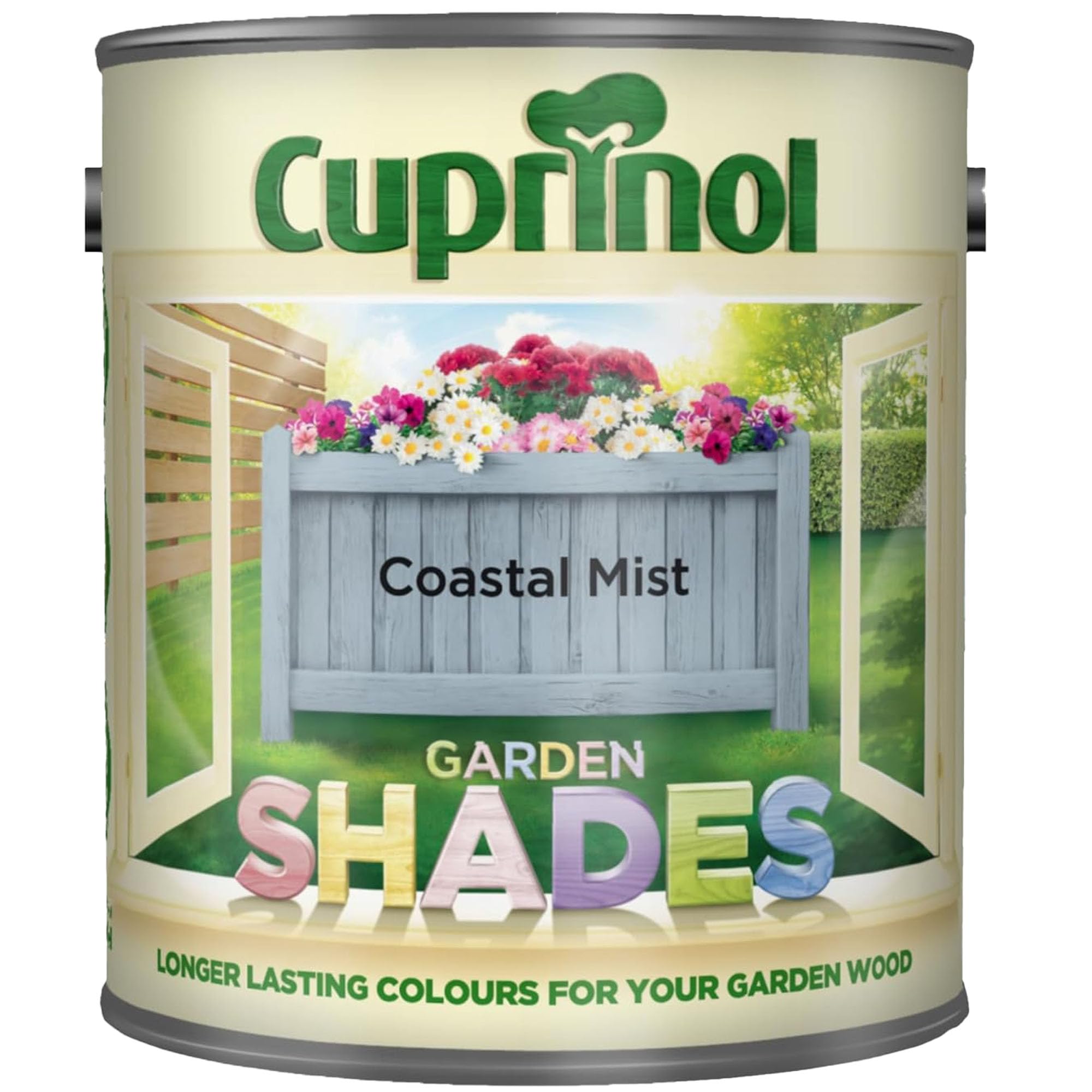 DUAYRA Garden Shades Paint | Quick Drying Water Based | For Garden Fence, Shades, Benches, Terracotta, Brick, Stone | Exterior Wood Furniture | Long Lasting (Coastal Mist, 1 Liter)