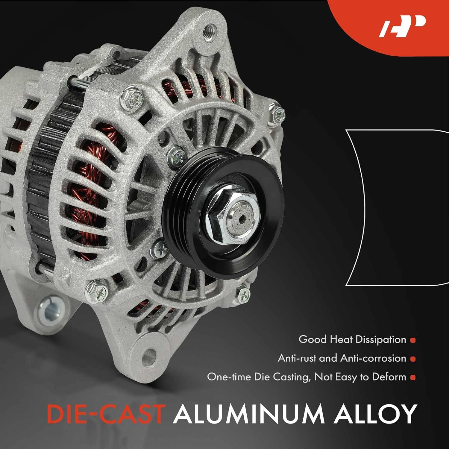 A-Premium Alternator Compatible with Chevrolet Metro, Tracker & GMC Tracker & Suzuki Sidekick, Swift, X-90 & Pontiac Firefly, Sunrunner & Geo Metro, Tracker, 12V 55A 4-Groove Pulley Clockwise