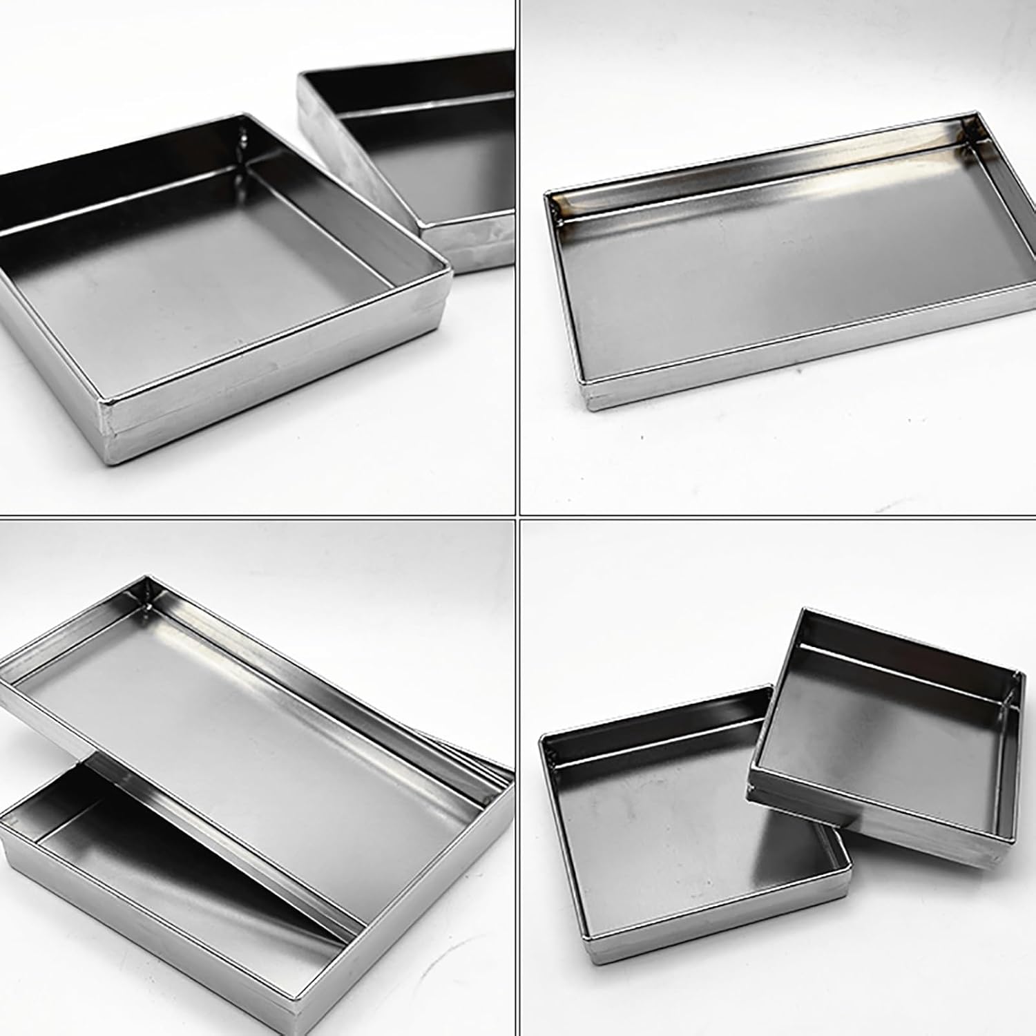 ステンレス製洗濯機排水パン、厚鋼製コンパクトエアコン排水パントレイ、水漏れ防止エアコンドリップトレイ、床保護（穴なし）エアコンの受け