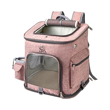 Indy Mall Pet Carrier Backpack Cat Dog Breathable Carry Bag for Outdoor Travel Pink