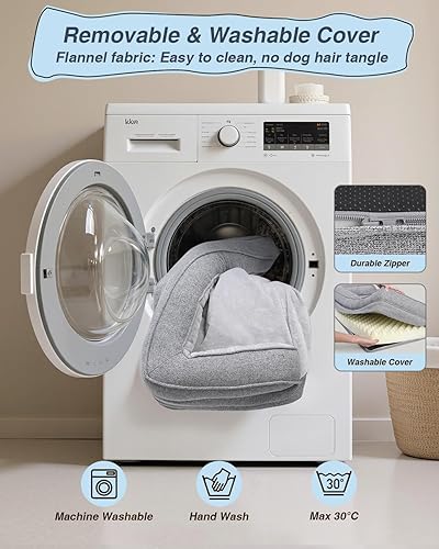 Miniatura 5 de KSIIA Cama lavable para perro de gran tamaño en forma de U con funda impermeable extraíble, parte inferior antideslizante y cama ortopédica de