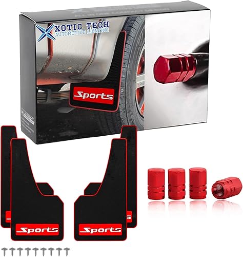 Xotic Tech - 4 solapas de barro delanteras y traseras para salpicaduras guardabarros universales para automóvil SUV deportes