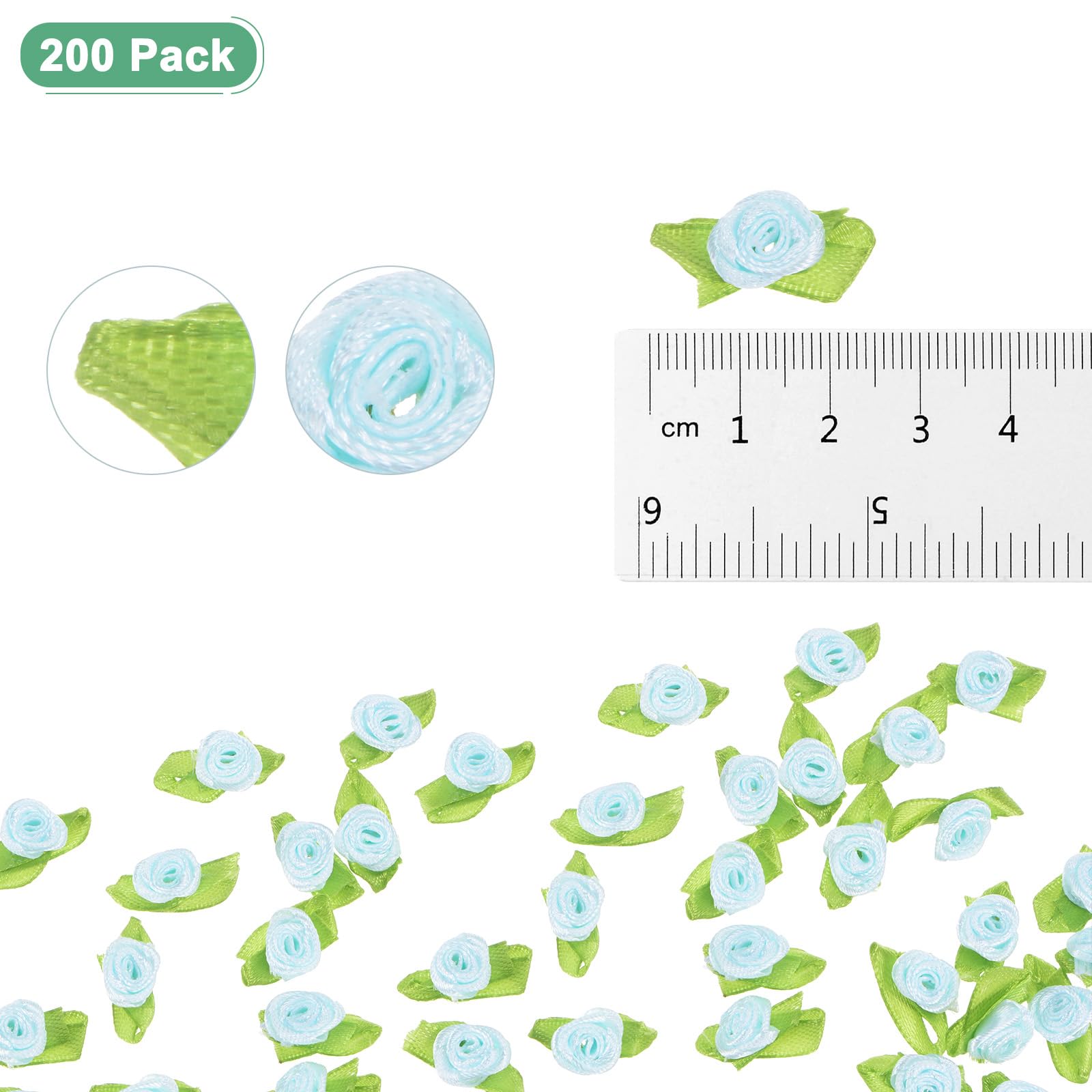 M METERXITY 200-Pack Mini Ribbon Roses - Image 3