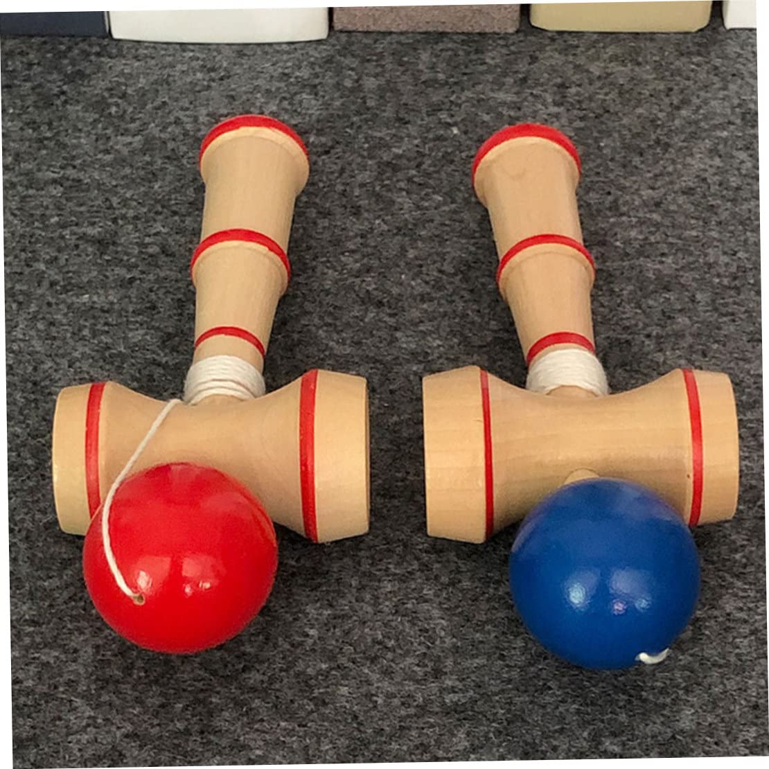 Kendama, Kendama de Madera, Juguete de Copa de Bola Azul, Juego de Habilidad de Equilibrio japonés clásico, Juguete de Habilidad de Madera, Juguetes japoneses