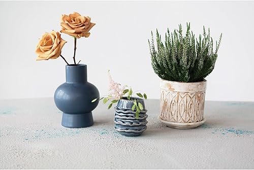 Miniatura 4 de Creative Co-Op Plato de gres con mango y borde marrón, esmalte reactivo