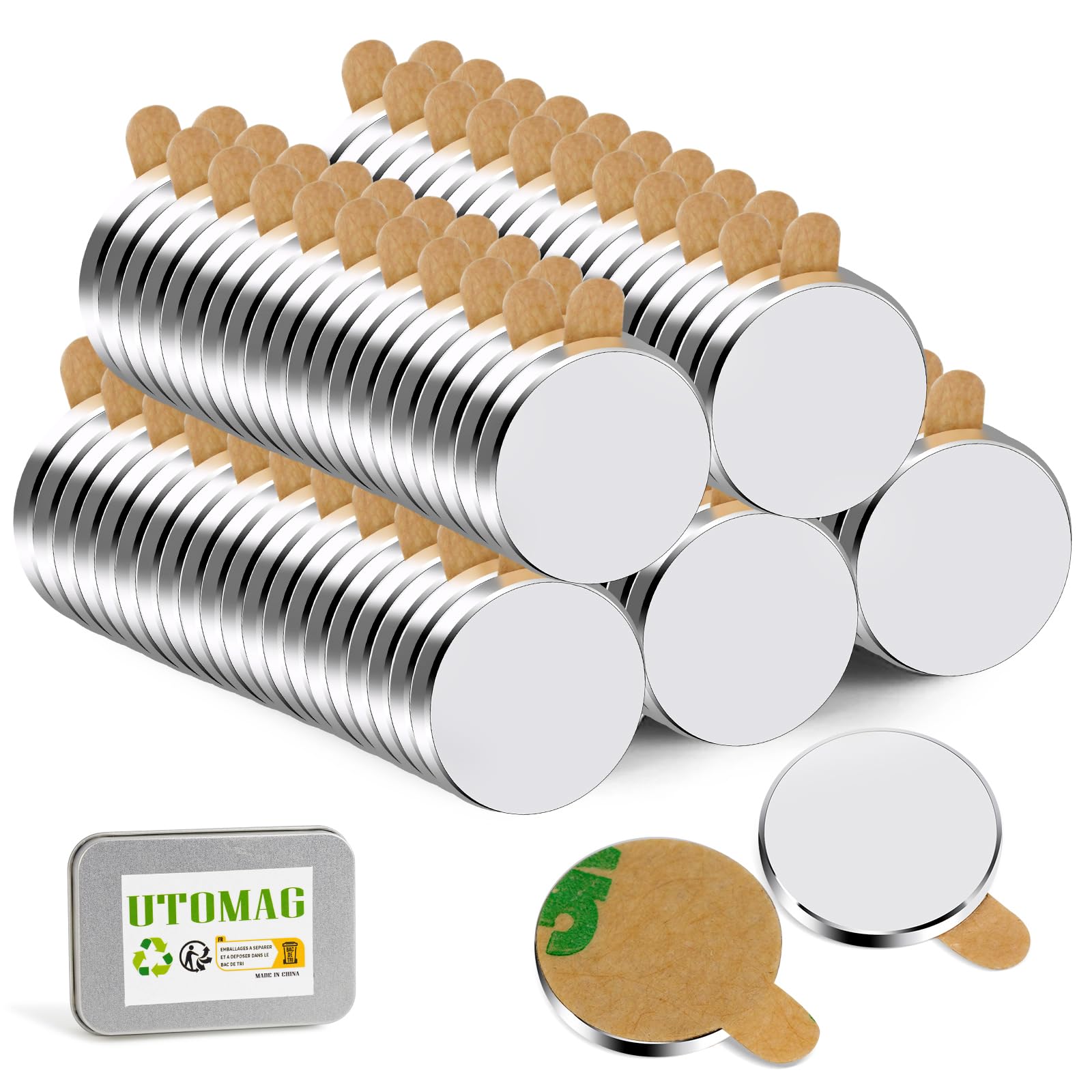UTOMAG 30 Pcs Rectangular Neodymium Magnets with Adhesive Backing 20x10x1mm — Amazon image 14