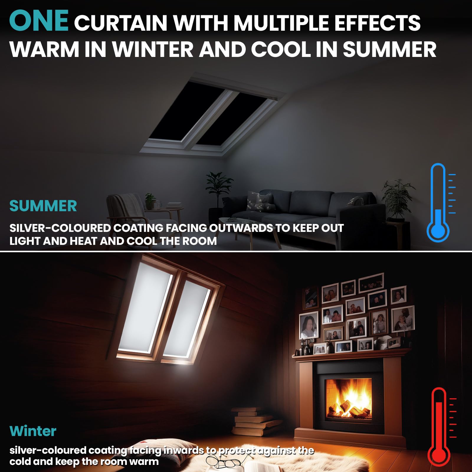 tenda oscurante da interno compatibile con P04 404（76CM*73CM,Blackout al 100%,Tenda oscurante con 6 ventose, isolamento termico, Installazione semplice