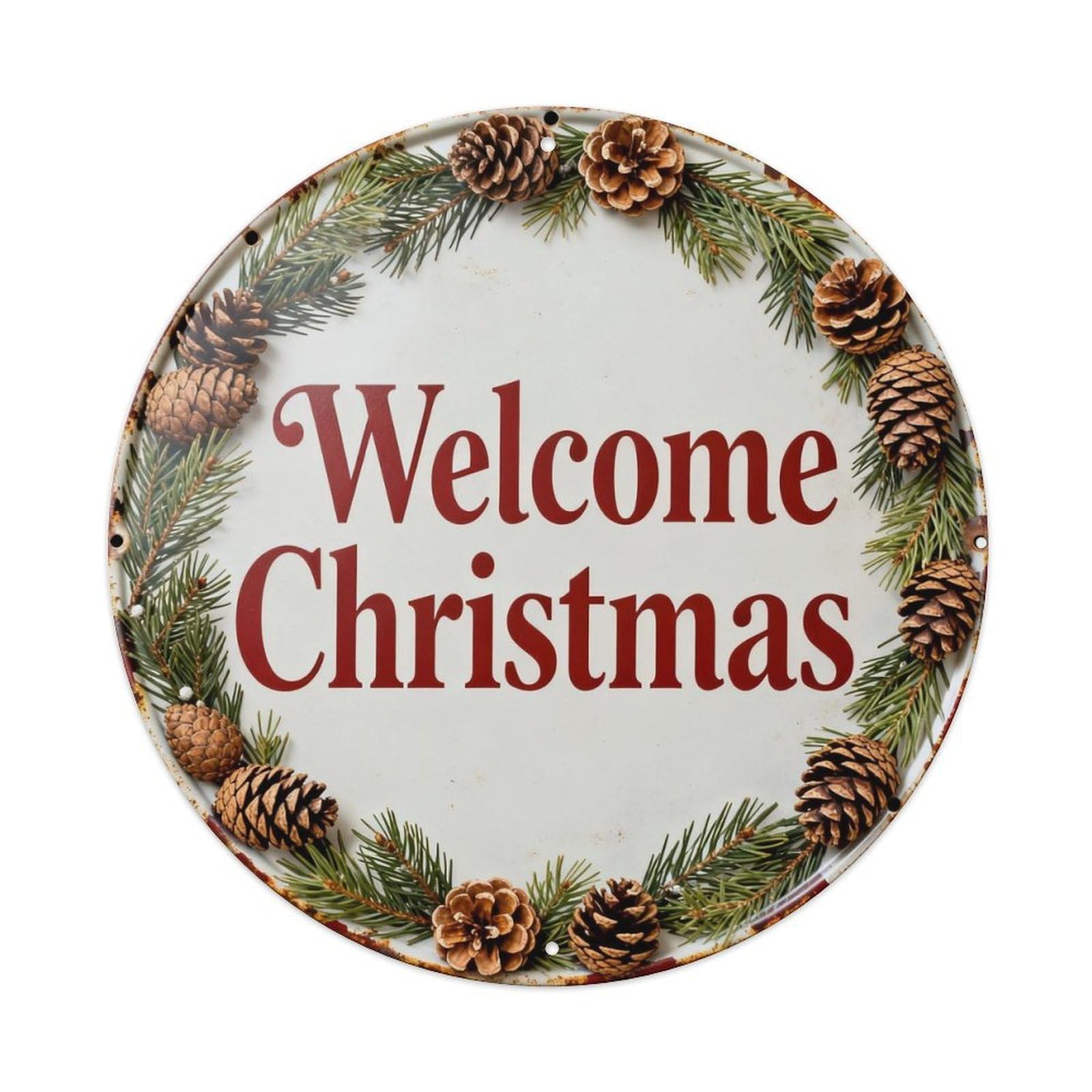 Welcome Christmas Metal Tin Sign Plaque