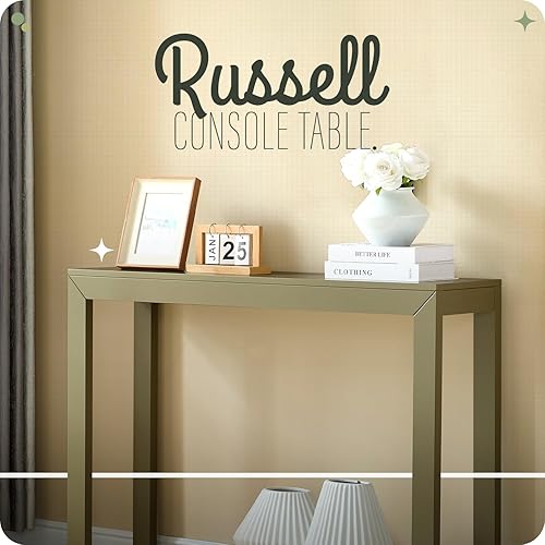 Miniatura 2 de Kings Brand Furniture Russel - Mesa consola moderna para entrada, detrás del sofá, pasillo, sala de estar, pimienta limón